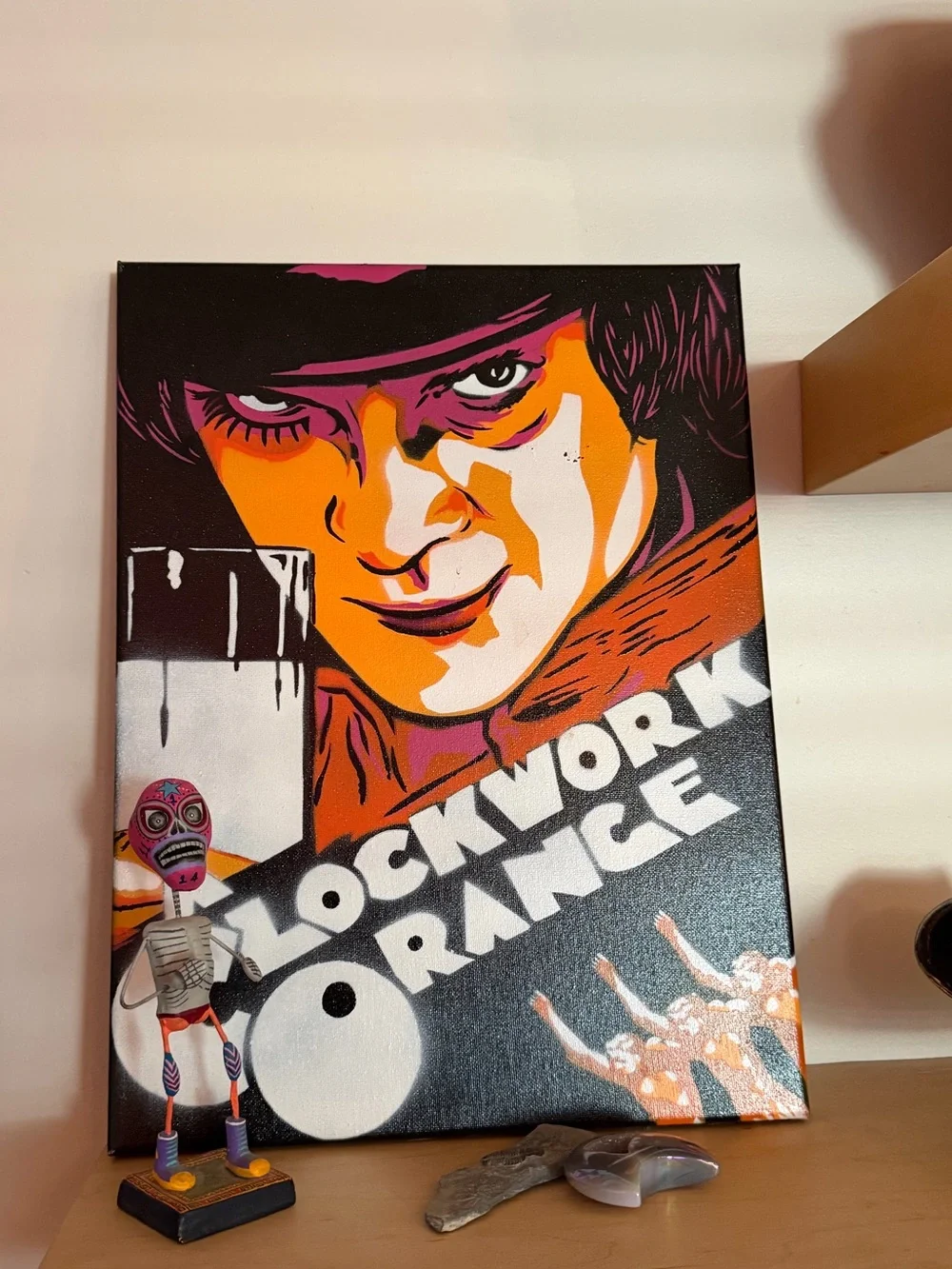 Mr babes art retro pop art one eye graffiti clockwork orange painting